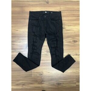 Jordan Craig Black Distressed Skinny Jeans Men’s 32x32 Streetwear Y2K Biker